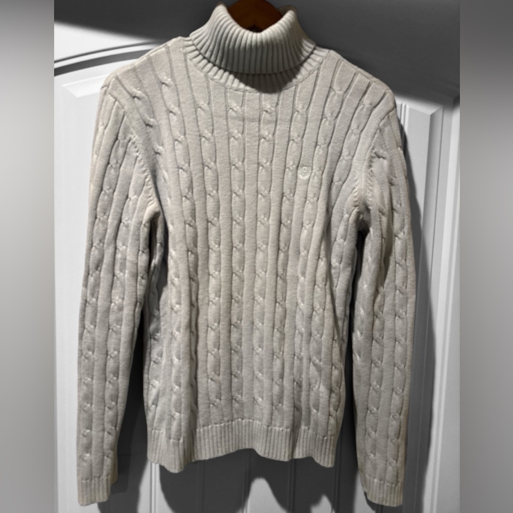 CHAPS pale blue solid colored turtleneck XL